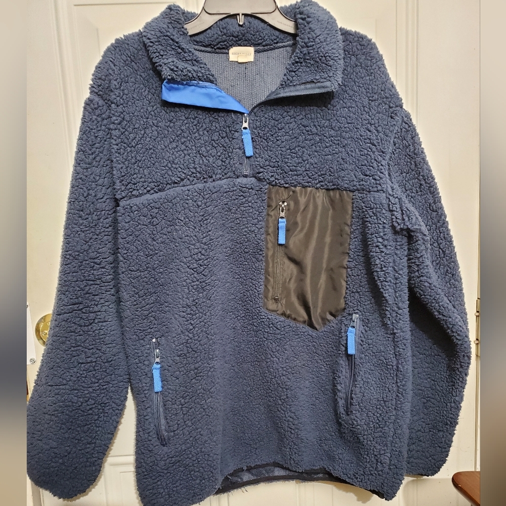 Eight Bells - Men’s long sleeve 1/4 zip Blue & Black Pullover Size: Large